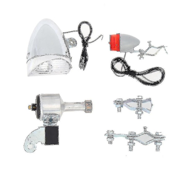 Dynamo LED Sykkellyssett: Forlykt & Baklykt