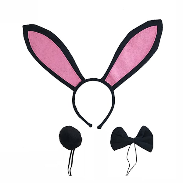 3 st/set Easter Bunny Ears Pannband Svansar fluga Set för påsk Kostym rekvisita