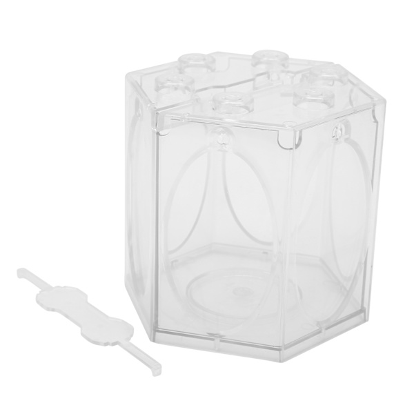 Sekskantet akvarium bærbar lykt fuglebur form miniatyr landskap fisk akvarium Transparent