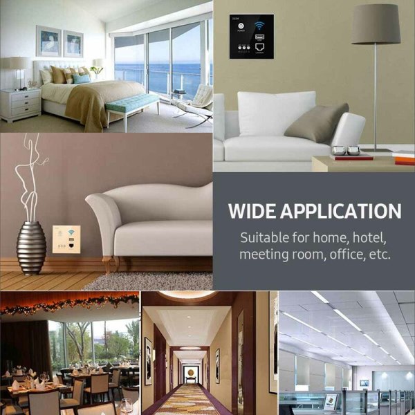 300M Wi-the-Wall langaton reititin 86 langaton reititin WPS-salaussuunnittelu Plug and Play Smart Home -hotellin seinäreititin musta