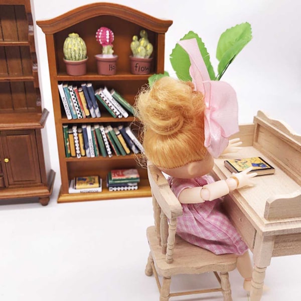 1:12 Dukkehuss Miniatyr Møbler Træ Bogreol Skab Hjemindretningssamling