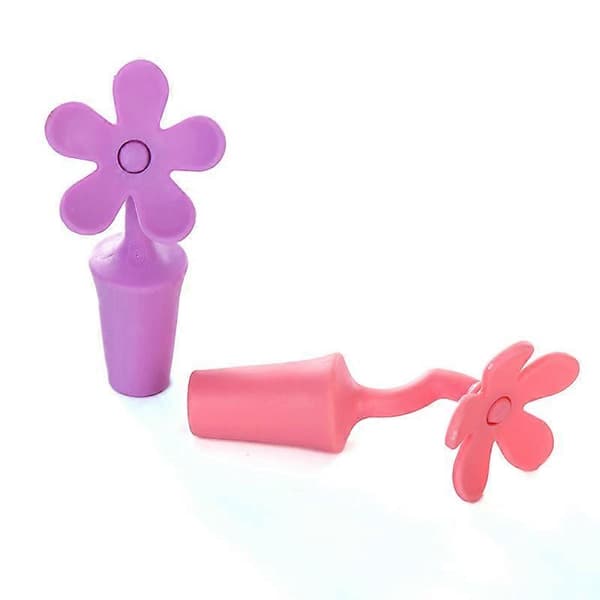 Blomsterpropper, vinpropper, solsikkeformet silikonpropp for champagne, drikke, øl, vinpropper (4 deler)