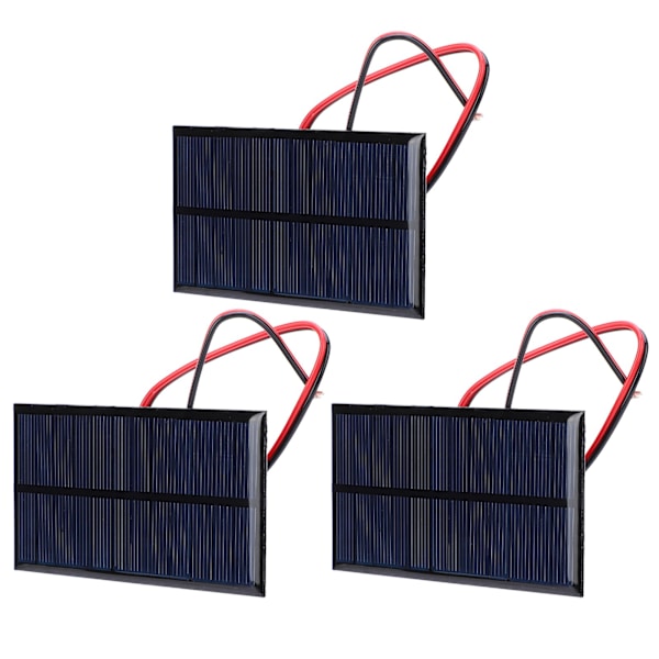 3 kpl DC 6V 1W Aurinkopaneeli Kenno Teho Moduuli Polykristallinen Piitä Aurinkopaneeli 30 cm kaapelilla