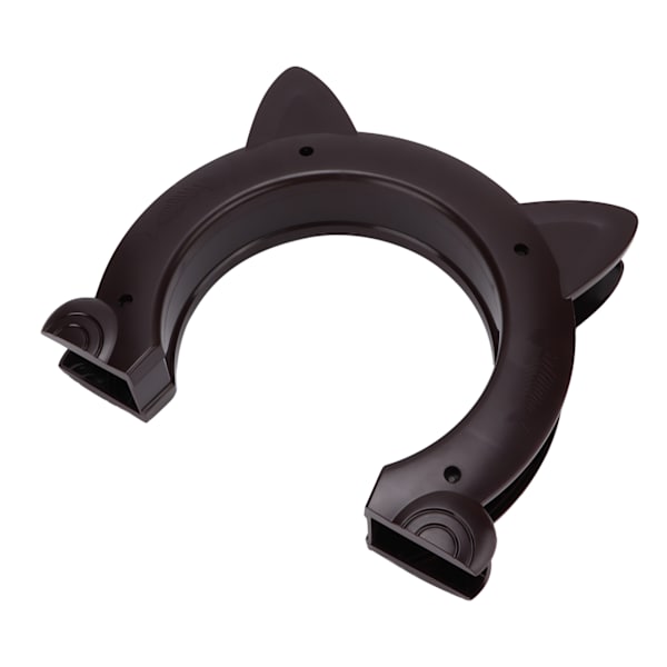 Cat Door Interior Cat Head Shaped Plastic Pass Through Door for Cat with Fishbone Pattern (Brown)
