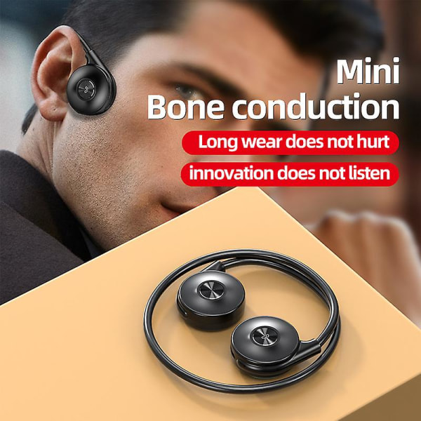 Bone Conduction Bluetooth hörlurar - Sport Earhook Design Black 9.5*9.5*2.5cm