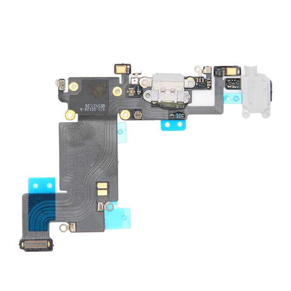 Laderportmodul USB Laderport Dockkontakt Mikrofon Hodetelefon Flexkabel Modul for iPhone 6S Plus Grå