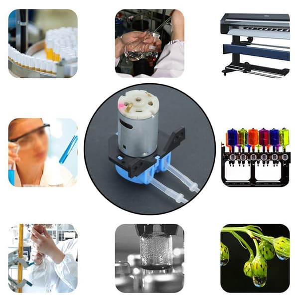 Garden Multifunctional Mini Right Angle 12V DC Peristaltic Liquid Pump Dosing Pump Hose Pump (Blue)