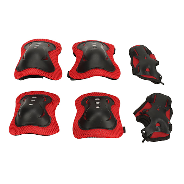 Rullskridskor för barn Knä Armbågsskydd Mjuk svamp Andas Cykling Skyddsutrustning Set för Skateboard Röd