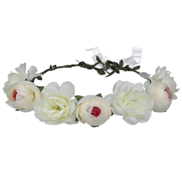 Blomsterkrone blomsterkrans for bryllupsfest feriefotografering Off White