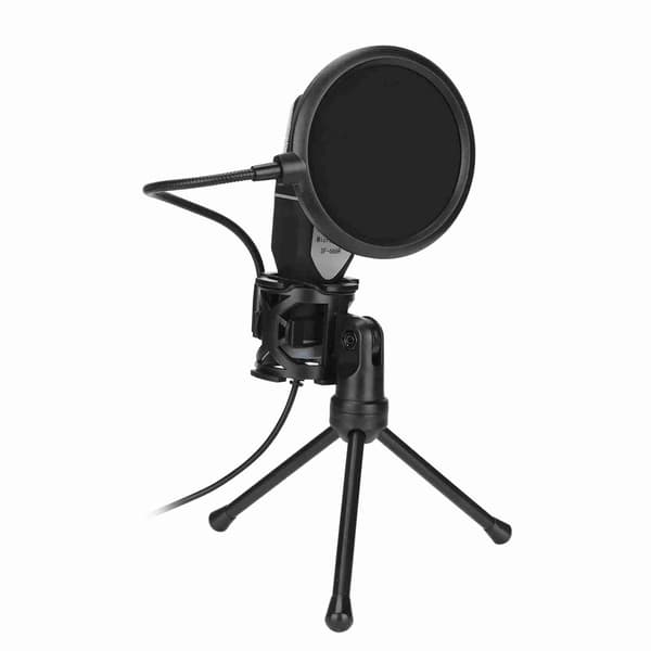 USB Microphone 360 Degree Rotation RGB Indicator Gaming Microphone with Windscreen and Stand for PS5 PC