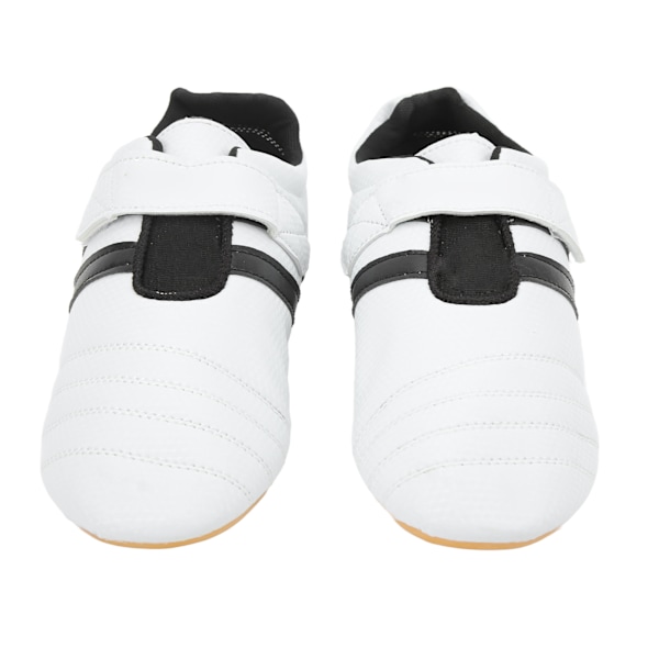 1 Par Taekwondo Sko Kampsport Sneaker Bokse Karate Kung Fu Tai Chi Sko til Mænd Kvinder Sorte Striber 44 Størrelse
