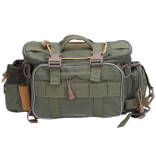 Kalastuspussi Vedenkestävä kalastustarvikkeiden säilytyspussi suurilla säilytystiloilla kalastustarvikkeiden säilytykseen Army Green
