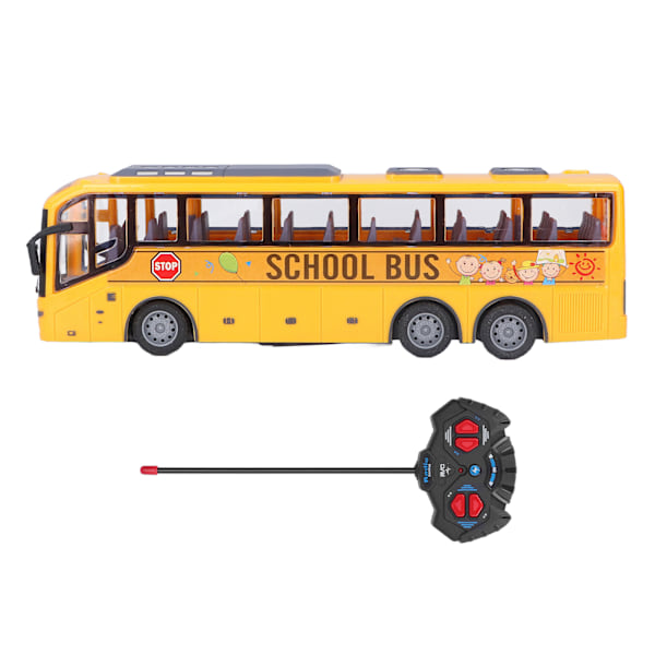 Fjernstyret Bus Børn Simuleret LED-lys RC Skolebus Elektronisk Køretøjslegetøj Fødselsdagsgave