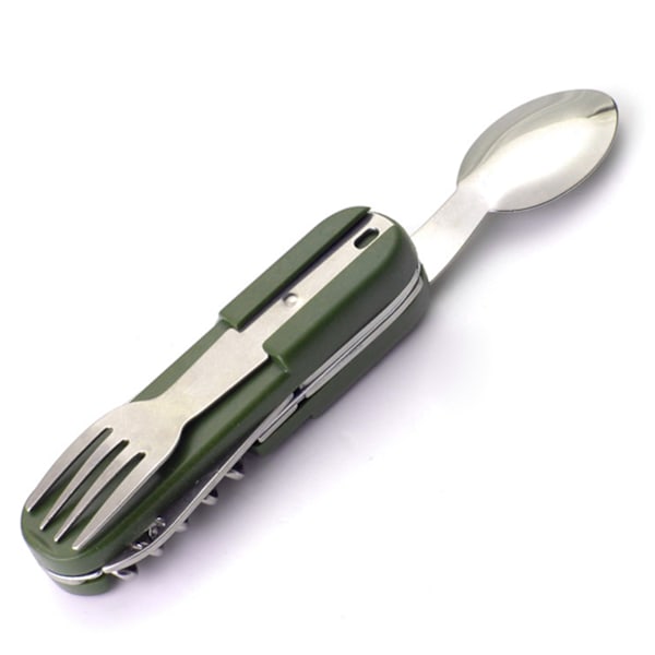 Camping Bestick Set Multifunktion Rostfritt Stål Vikbar Avtagbar Camping Servis Set