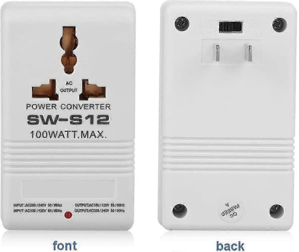 Bærbar 100W spændingsomformer 110V 120V til 220V 240V Step Up Down rejseadapter [LD]