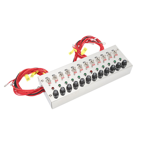 DC 12‑24V 12-gängs vippbrytarpanel Dash Mount Toggle ON Off Switch Panel för racerbilar Lastbilar Yachts Fartyg