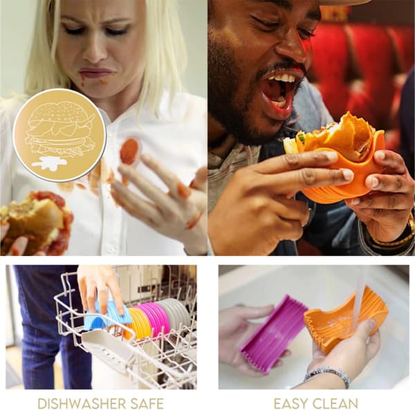 Reusable Hamburger Holder Stretchable Hamburger Bun Shell Eco-Friendly for Older Children