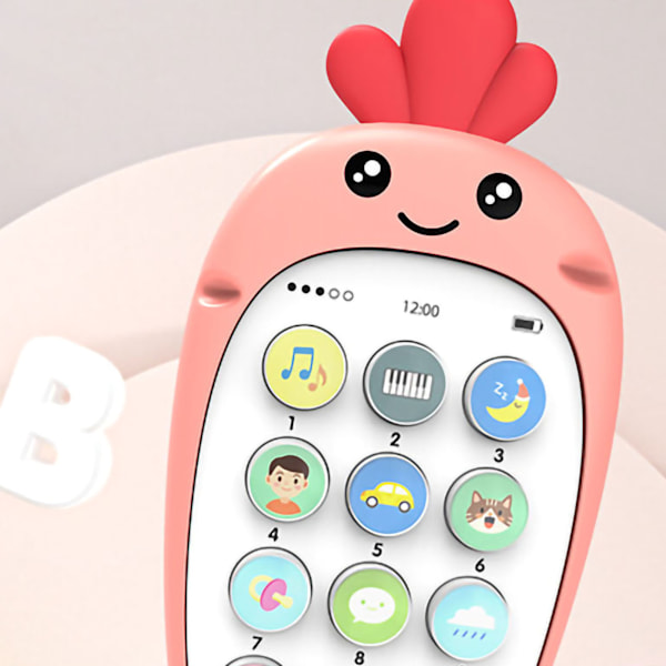 Babytelefonleksag Silikon Baby Legetøjstelefon Rovaformet Legetøjstelefon Interaktive Legetøj Rosa
