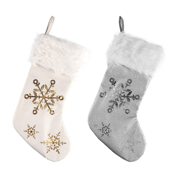 Julstrumpa Godispåse Snowflake Paljett Julstrumpa