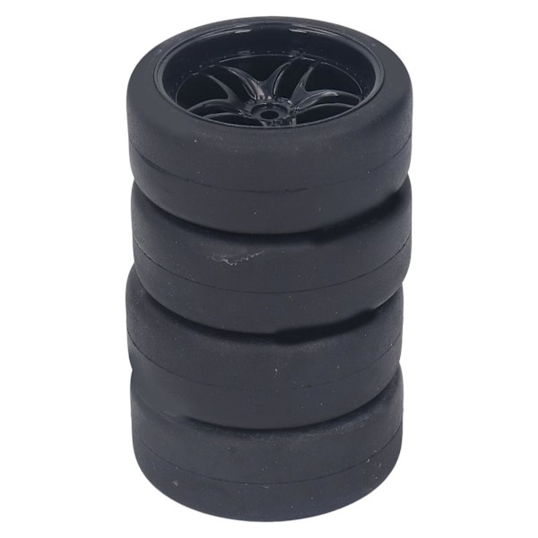 4st RC-däck Stark buffrande Slitstarka Stabil Slitstarka RC-hjuldäck Passar för TAMIYA TT01 TT02 XV01 94122 1/10 RC-bilar Svart