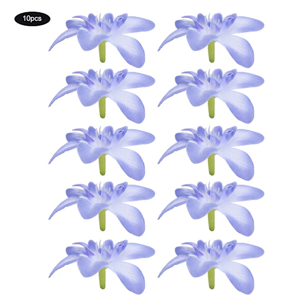 10 st konstgjord orkidé falska blommor simulera blommor för bröllop brudkrans dekoration blå