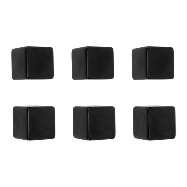 6PCS Empty Dice Cubes DIY Unfinished Dice Blocks Teaching Party Puzzles 6-Sided Dice Plastic Cubes Black