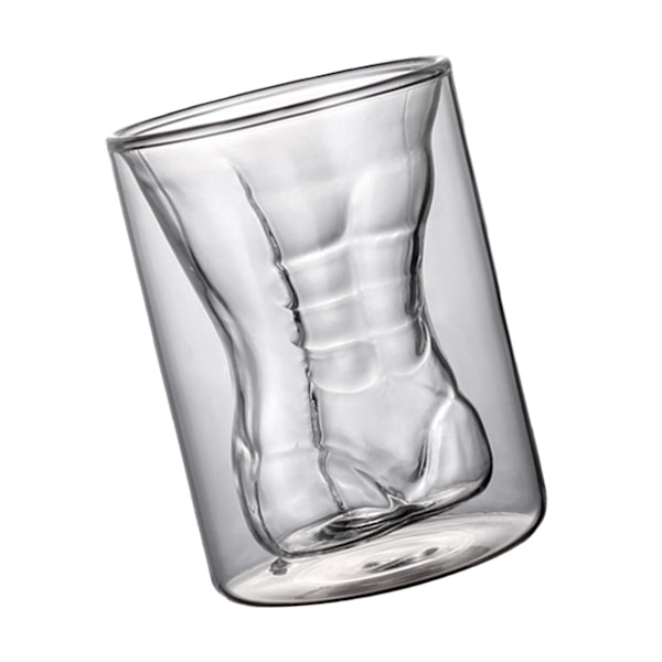 Kroppsformet glass med dobbelt lag for øl, whisky og snaps - perfekt for fester og barer
