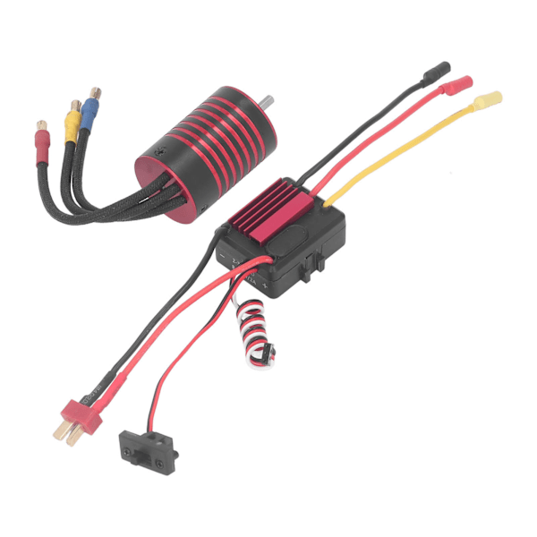 Moottori ESC -setti 2838 harjaton moottori ja 35A harjaton ESC -korvaava 1/14 1/16 RC-autolle Punainen 4400KV