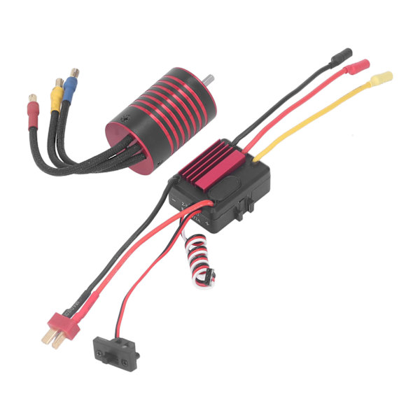 Motor ESC Set 2838 børsteløs motor og 35A børsteløs ESC-erstatning for 1/14 1/16 RC bil Rød 4400KV