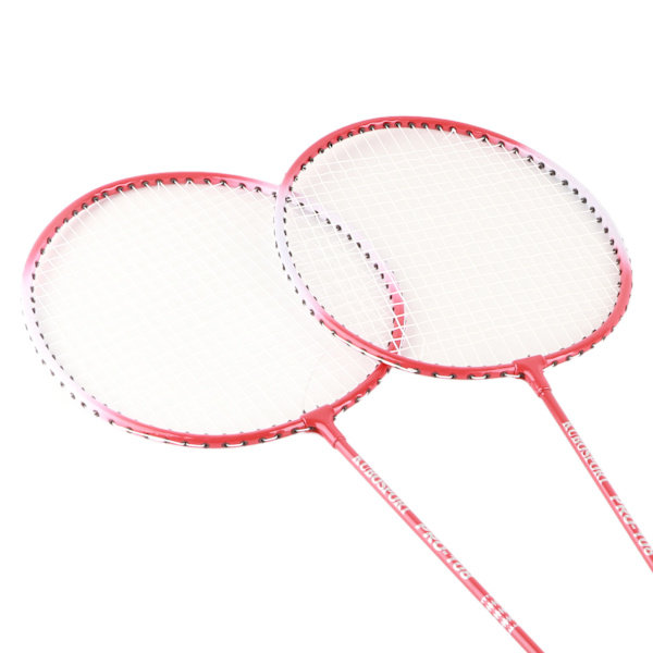 Badmintonmaila 2 pelaajalle Superkevyt jaettu kahva Rauta-seos Badmintonmailasetti aloittelijoille Lapsille Punainen