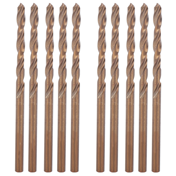 10 st HSS spiralborr parallellt skaft Spiral räfflad Ti Plating Manuell plåtstansverktyg 3,0 mm