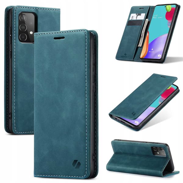 Spacecase Lommebok Kompatibel med Galaxy A52 5G Deksel Blått
