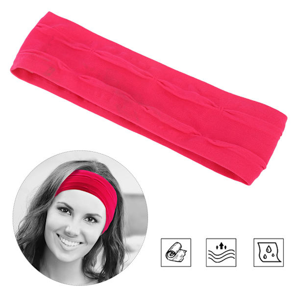 Elastiske sportspannebånd Absorberende svettebånd Hårbånd for yoga løping Fitness treningsutstyr Rose Red
