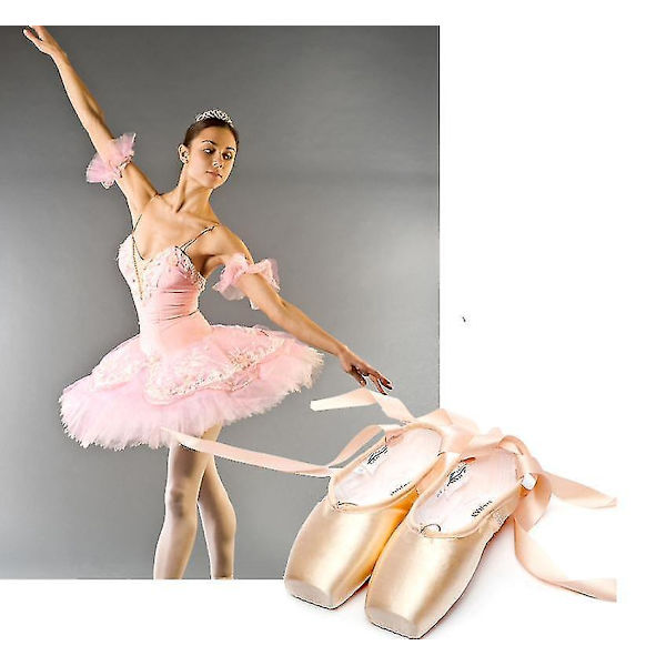 Røde Ballet Pointe-sko for Jenter og Kvinner