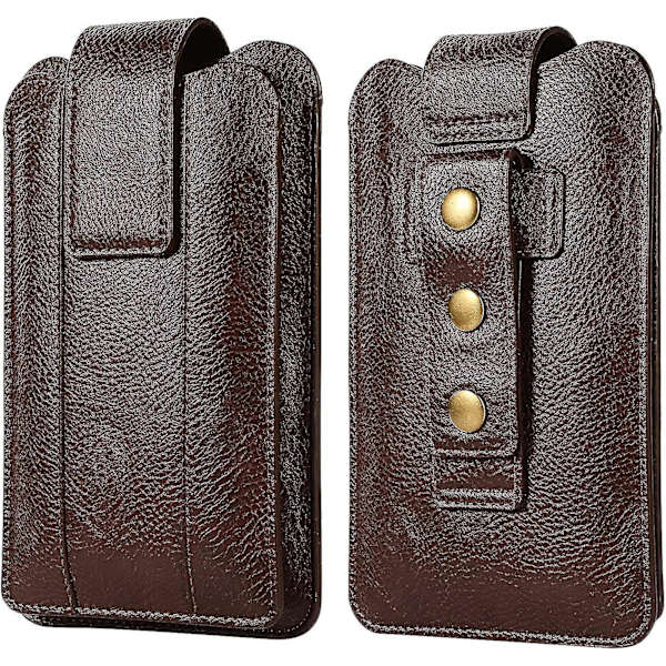 Läder mobiltelefon bältesväska med clip för män