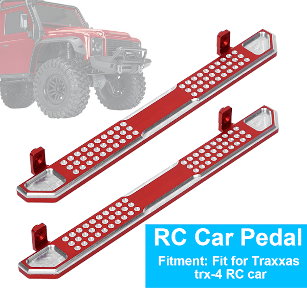 1 par aluminiumlegeringspedaluppgraderingsdelar passar för Traxxas trx-4 RC CarRed B-8219R