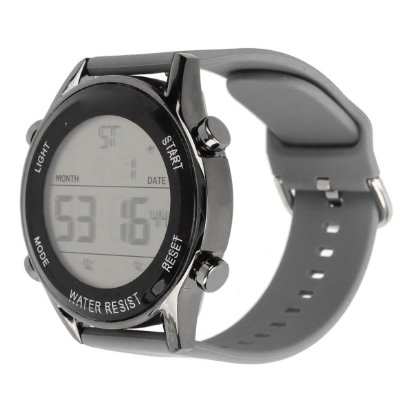 Digital kronograf klokke WR50M vanntett lysende stor skjerm utendørs sportsklokke for menn grå