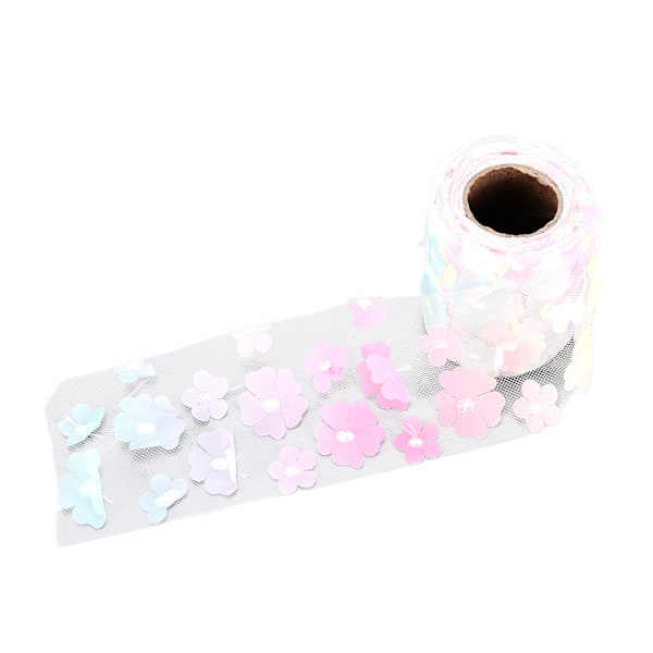 Blommor Tyllrullar 8cm 10yd Utsökt Ljus Vacker DIY Flexibel Bred Användning Tyllrulle Spole Tyg Gradient Rosa Gul