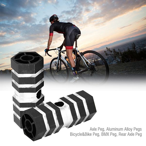 Bagakselpinde Cykelpinde i Aluminiumlegering BMX-pinde (sorte)