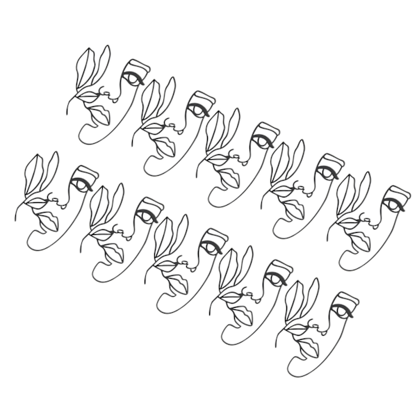 10 stk. Ansiktskakedekorasjoner Minimalistisk DIY Attraktive Ansiktslinjer Kaketopper for Dame til Temafester Bryllupsfester