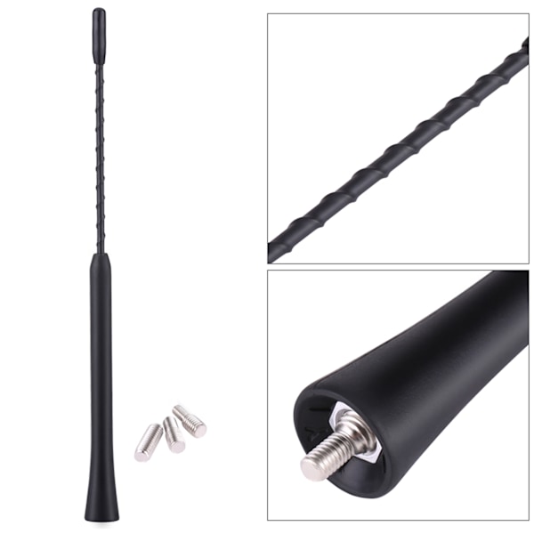 Universal 9 tommers bilutskifting Anti Noise Beesting Antenne FM-radioantenne med skruer