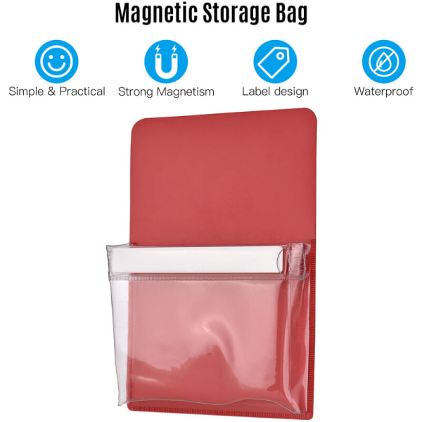PVC case magnetiskt case Magnetisk verktygsväska case, A6 röd