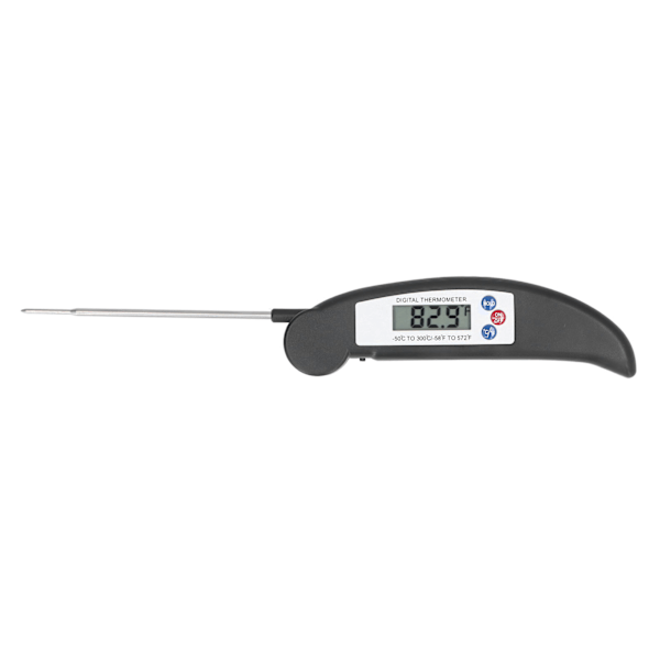 Kötttemperaturmätning Snabb digital mattermometer med vikbar sond för matlagning Svart