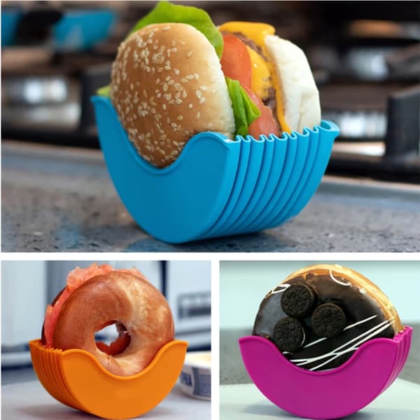 Reusable Hamburger Holder Stretchable Hamburger Bun Shell Eco-Friendly for Older Children