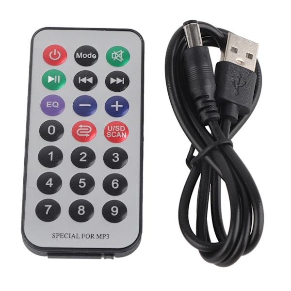 HiFi lydforsterker MP3-dekodingsavspiller med fjernkontroll USB 2.0 (svart)