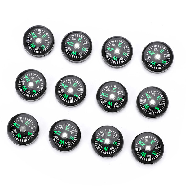 20mm 12st minificka oljefylld kompass för vandring Camping utomhusaktiviteter Tillbehör