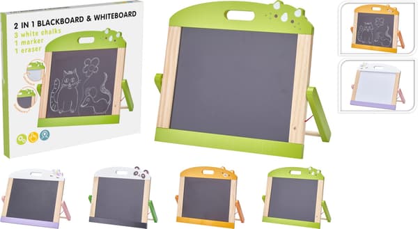 Tegnebræt og whiteboard 2-i-1 med tilbehør Hvid Panda 742