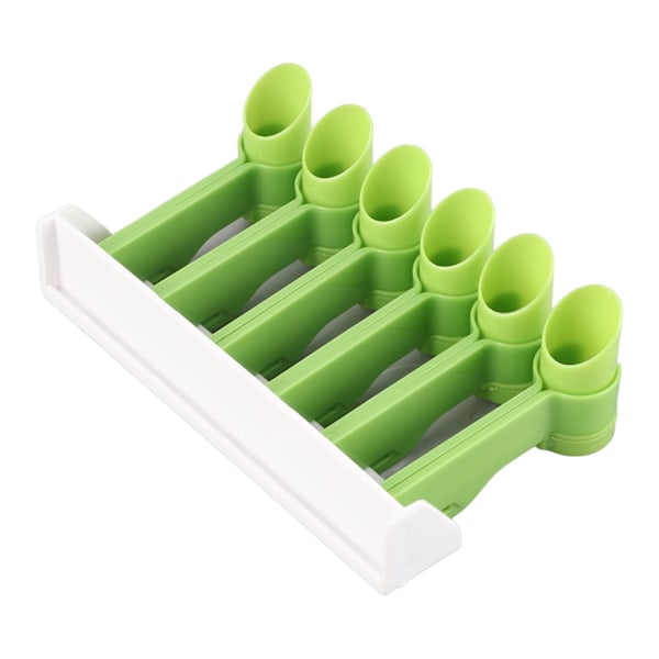 Krydderipose Clip Stativ Drejelig Væghængt Krydderipose Clip Holder med Dispenser Lukning til Køkken 6 Huller Pure Green One Size