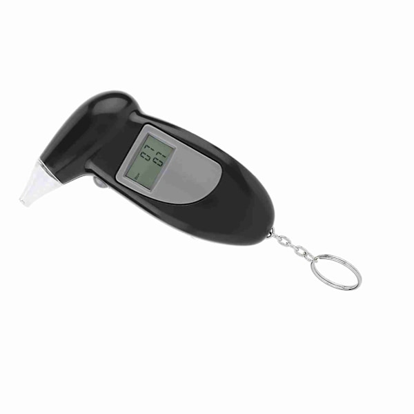 Digital LCD-skärm Alkohol Breath Tester Bärbar Nyckelring Breath Analyzer 50st Munstycke