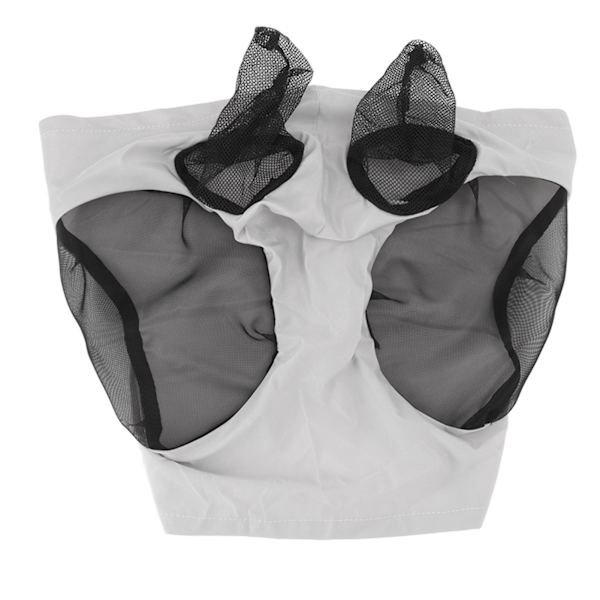 Horse Mesh flugmask Andas elastisk hästansiktsmask med öronskydd Ridutrustning Grå